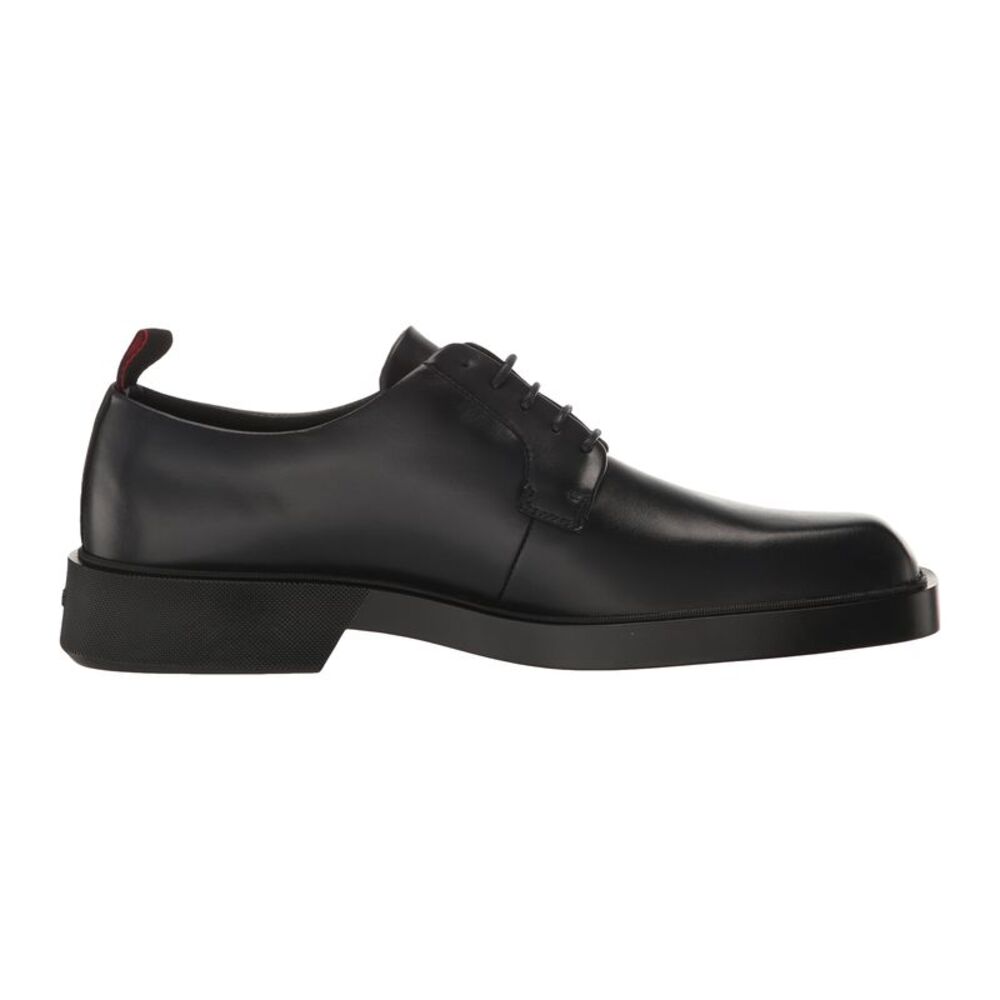 Hugo Mens Leather Flat Derby Shoes / Black